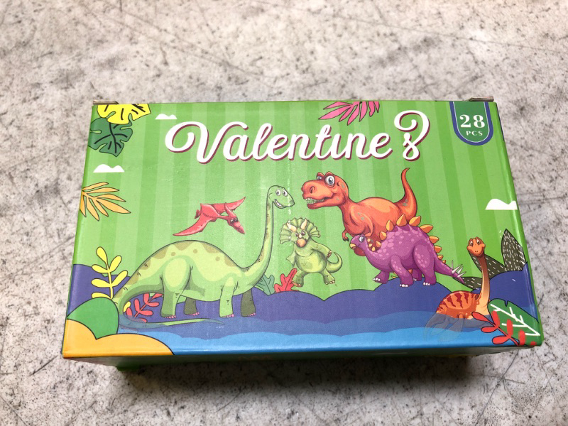 Photo 3 of A Special Valentine's Day Classroom Exchange Gift for Kids - Glow-in-The-Dark Dinosaur Set (28 Cards)- with Fun Party Supplies and Prize Gift Pinat Fillers for Boys and Girls