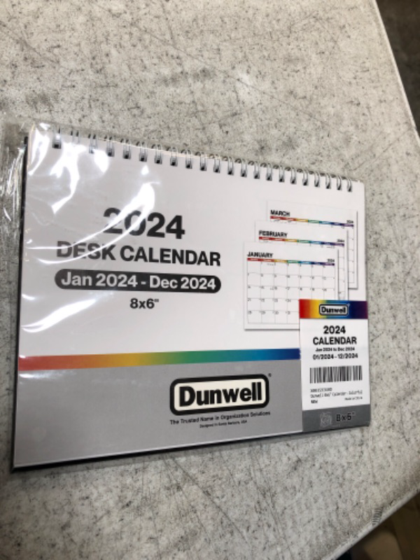 Photo 2 of Dunwell Standing Desk Calendar 2024, Use 8x6 Small Desk Calendar as Stand Up Desk Calendar, Colorful Desk Top Calendar, 8 x 6 Easel 2024 Office Calendar, Triangle Popup Calendar Colorful Now to Dec 2024