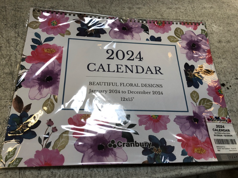 Photo 2 of CRANBURY Large Wall Calendar 2024 (Floral), 12x15", Use Nov 2023 - Dec 2024, Calendar Year 2024, 12 x 15 Floral Calendar, Hanging Wall Calendar, with Stickers Floral Nov 2023 - Dec 2024