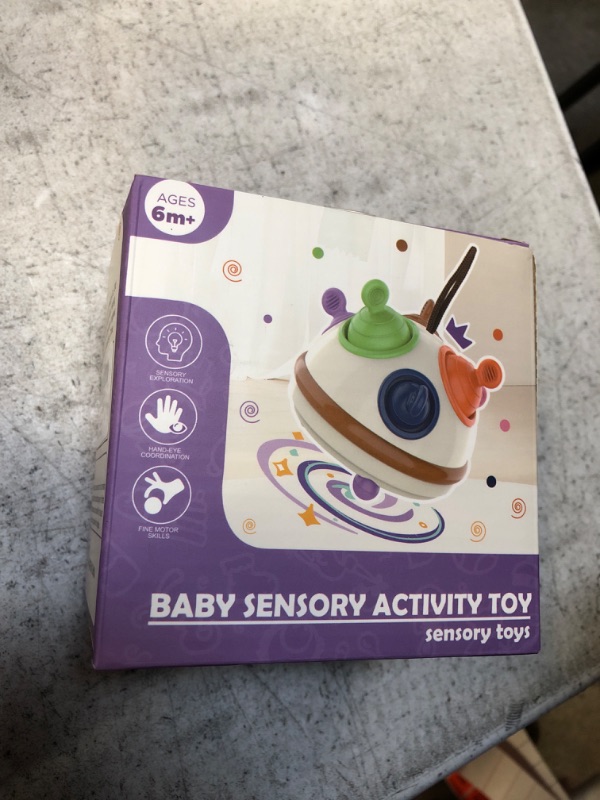 Photo 3 of Baby Montessori Sensory Teething Toys: Montessori Toys for Baby 6-12-18 Months Silicone Teething Toy - Baby Pull Toys Early Development Toy for Toddlers 1-3 Years Brown