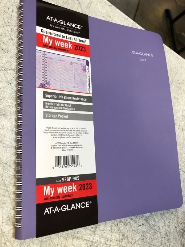 Photo 2 of AT-A-GLANCE 2023 Weekly & Monthly Planner, 8-1/2" x 11", Large, Beautiful Day, Lavender (938P-905) Beautiful Day 2023 Old Edition