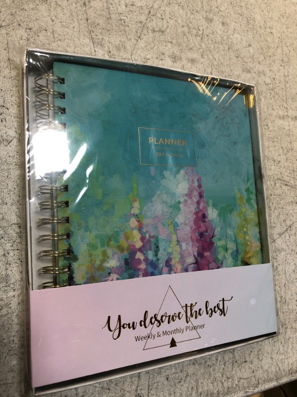 Photo 2 of Planner 2023-2024 - Academic Planner 2023-2024, Jul.2023 - Jun.2024, Weekly & Monthly, 8" x 10", Hardcover + Twin-Wire Binding + Pocket - Purple