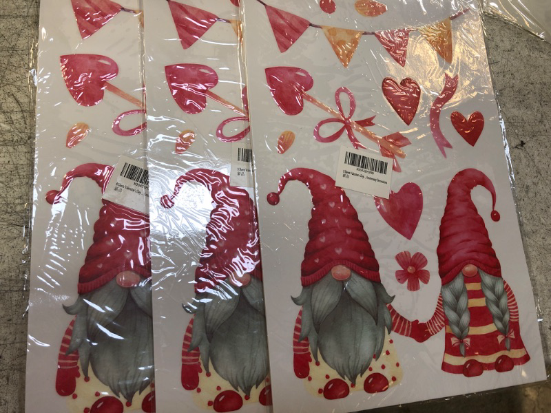 Photo 2 of 9 Sheets Valentine's Day Window Clings Valentines Decorations Valentines Gnomes Window Stickers Glass Static Sticker Gnomes Heart for Home, Office Valentines Party, Wedding, Anniversary Decorations 3PACK 