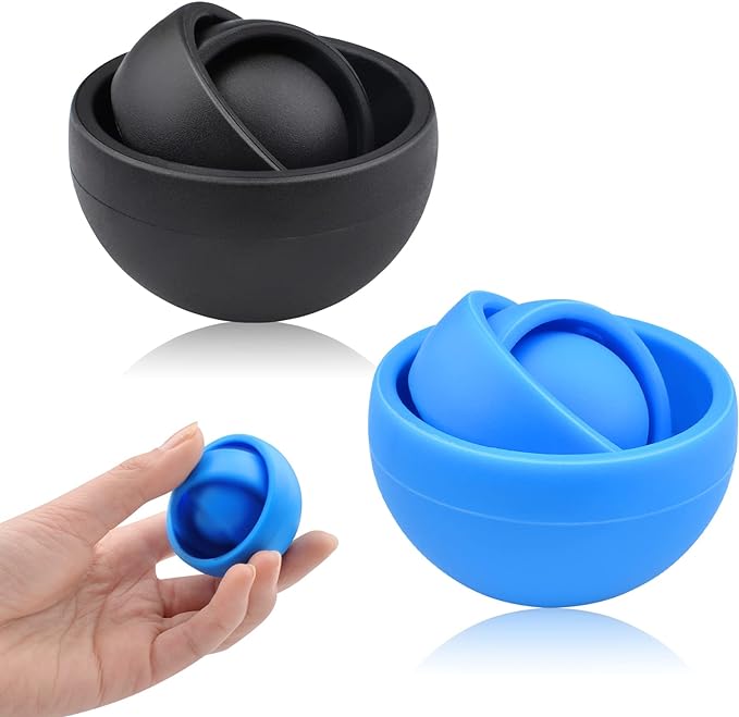 Photo 1 of 2 Pack Fidget Toy Adults,BOZILY Mini Funny Fidget for Kids & Adults Anxiety Stress Relief Finger Gyro Toys ADHD Autism Hand Fidget Spinners 2pack Black&Blue