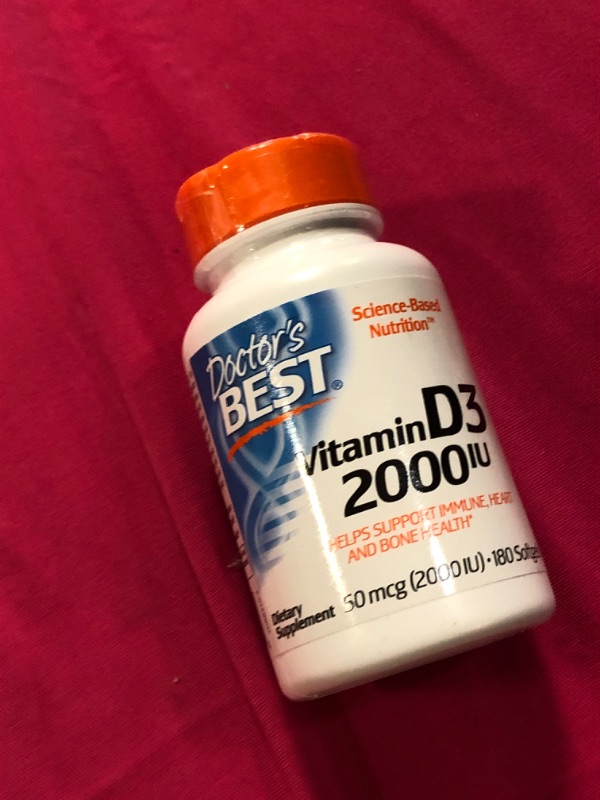 Photo 2 of Doctor's Best Vitamin D3 2 000 IU Healthy Bones Teeth Heart Immune Support NonGMO GlutenFree Soy Free , 180 Count SEOT 2024 EXP 