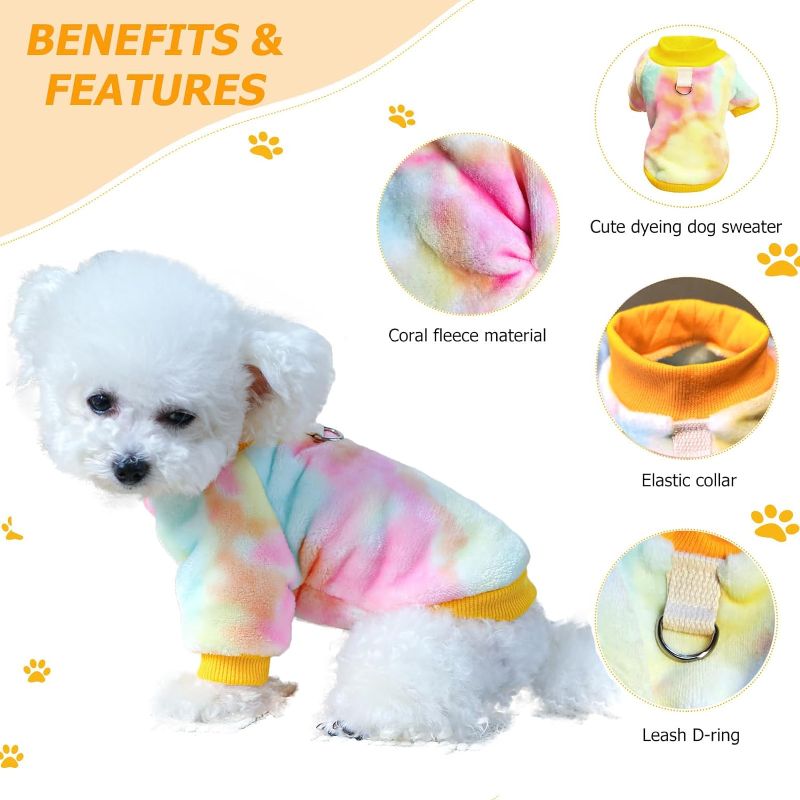 Photo 1 of Dog Sweater, Dog Sweaters for Small Dogs, Dog Clothes for Small Dogs Girl Boy, Ultra Soft and Warm Puppy Cat Pet Sweater Dog Coat for Winter Yellow 