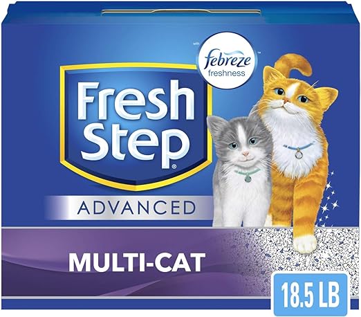 Photo 1 of Fresh Step Advanced Refreshing Gain Scented Clumping Clay Cat Litter, 18.5-lb box,
