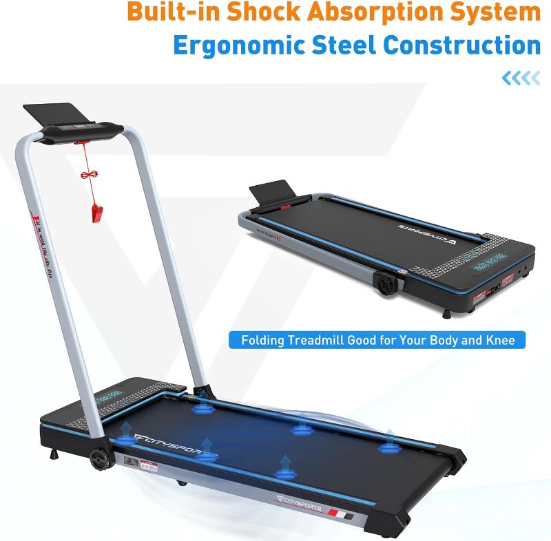 Photo 1 of CITYSPORTS Folding Treadmill, Compact Foldable Treadmill, Electric Treadmill 1400W Motorized Running, Folding Treadmill Under Desk Electric Treadmill
