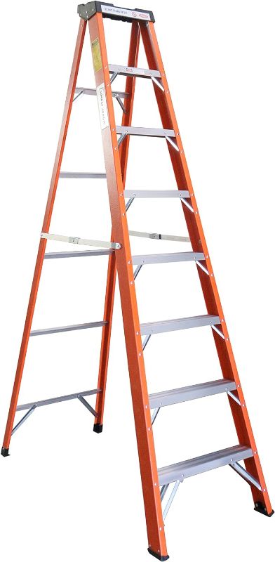 Photo 1 of 8-Foot Fiberglass Step Ladder, 250 Pound Capacity
