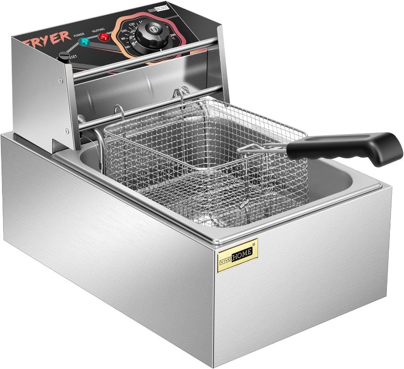 Photo 1 of VIVOHOME 2500W 10.6 QT Electric Deep Fryer with 6.3 QT Removable Basket, Temperature Adjustable 140-392?
