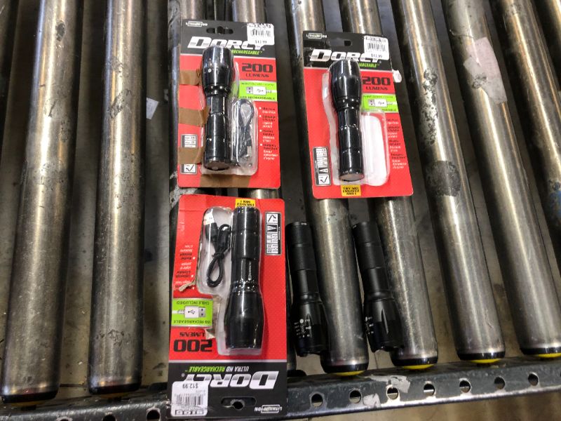 Photo 1 of Dorcy 41-4379 200-Lumen Ultra HD Aluminum LED Rechargeable Flashlight 5 PACK 