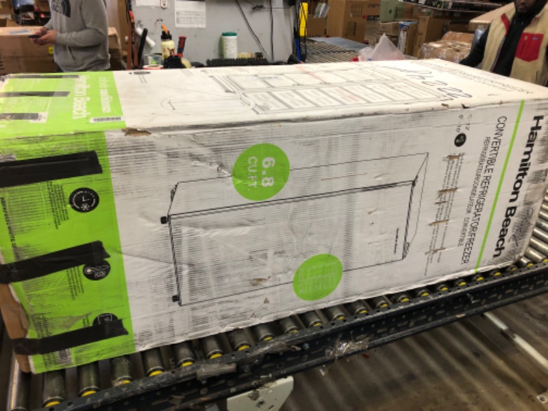 Photo 1 of Hamilton Beach HZ4941 14 cu ft Upright Convertible Fridge/Freezer-Frost Free-Reversible Door-Removable Glass Shelves-LED Interior Light, White