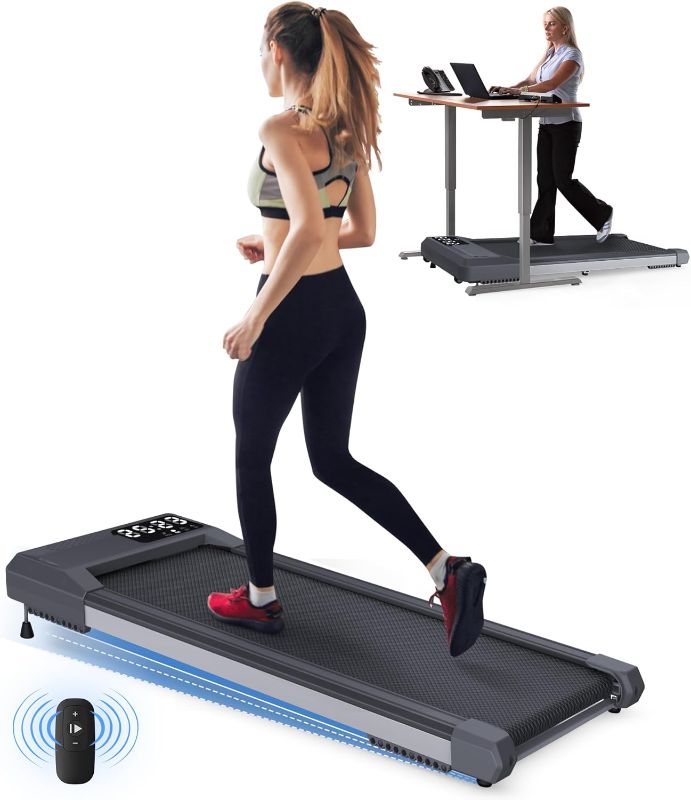 Photo 1 of Walking Pad Treadmill with Incline, Standing Under Desk Treadmill 300lbs Capacity 2.5HP Cardio Training, Portable Easy to Use and Move, Works with ZWIFT KINOMAP WELLFIT Apps, No Subscription Fees
