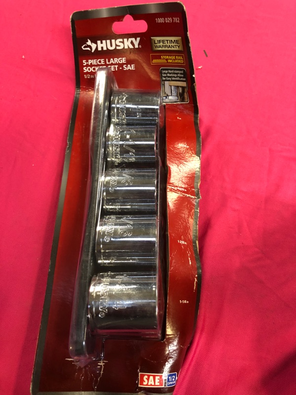 Photo 2 of 1/2 in. Drive SAE Large Socket Set (5-Piece)