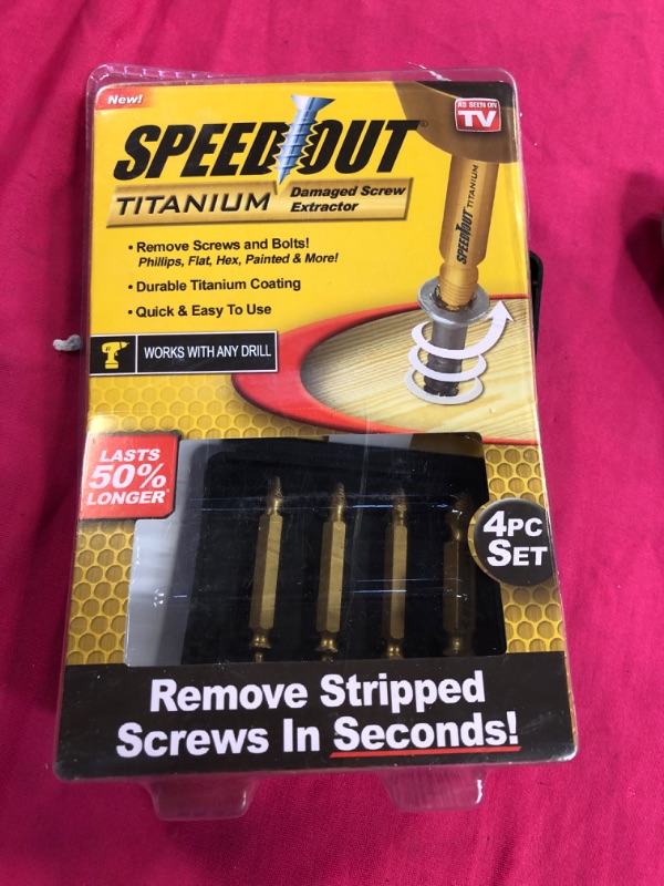 Photo 2 of Speed Out Titanium Damaged Screw Extractor Kit, 4 Piece Set