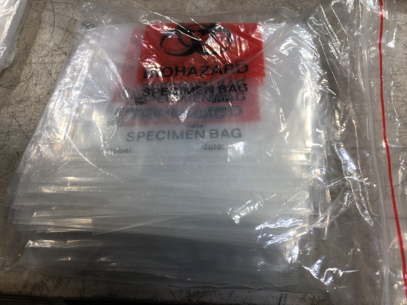 Photo 1 of 100 PACK BIOHAZARD SPECIMEN BAGS