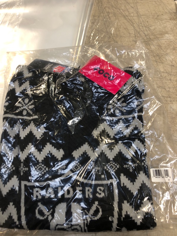 Photo 2 of FOCO Women's NFL Team Logo Ugly Holiday V-Neck Sweater Las Vegas Raiders 9-1760 Team Color