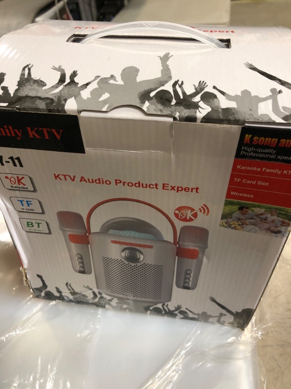 Photo 1 of Mini Karaoke Machine for Kids Adults,Portable Bluetooth Speaker Toy for Girls and Boys with 2 Wireless Microphones,Singing Machine with LED Disco Lights for Home Party,Birthday for Kid