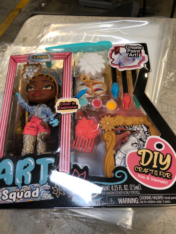 Photo 2 of ART SQUAD Vannah 10-inch Doll & Accessories with DIY Craft Painting Project, Kids Toys for Ages 3 Up, Gifts and Presents by Just Play Vana