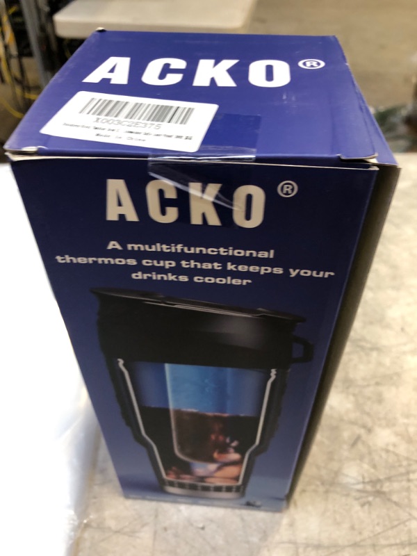 Photo 2 of Acko Tumbler with Coffee Chiller, Stainless Steel Insulated Tumbler, Reusable for Coffee/Tea/Beverage, 30oz (Black)