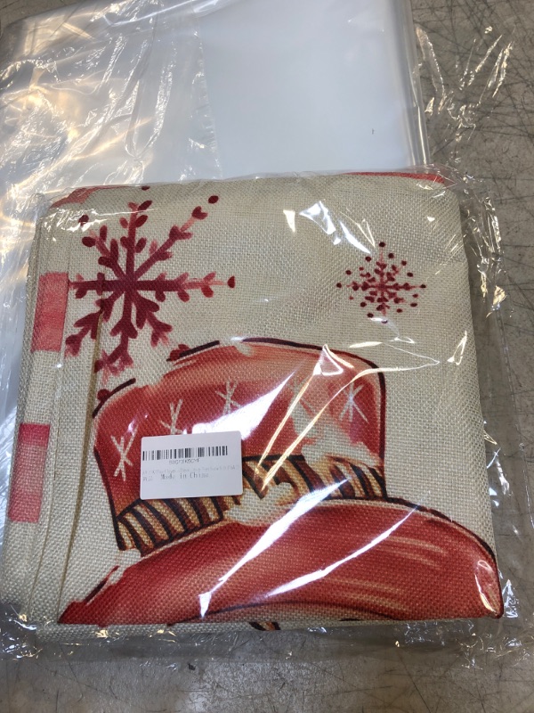 Photo 2 of AHLOKI Pink Christmas Throw Pillow Covers Set of 4?18x18 Inch Pink Stripes Santa Snowman Christmas Tree Decoration Pillow Covers for Couch Chair Bedroom Farmhouse Sofa (Pink 2)