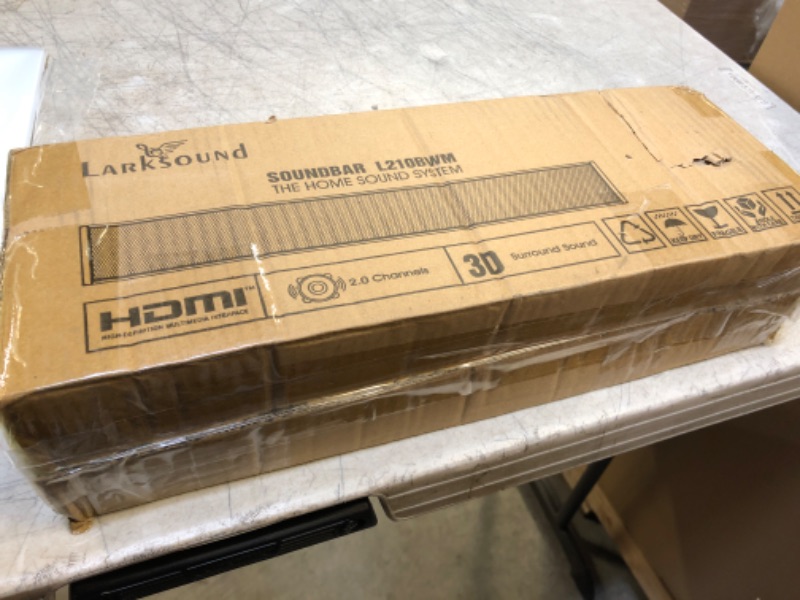 Photo 1 of LARKSOUND 2.1 CH Sound Bar with Built-in Subwoofer, Small Soundbar for TV, PC, Gaming, Mini TV Speaker with Bluetooth/HDMI ARC/Optical/AUX/USB Connections
