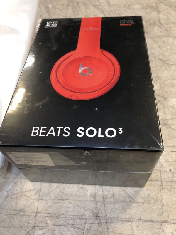 Photo 2 of Beats Solo3 Wireless On-Ear Headphones - Apple W1 Headphone Chip, Class 1 Bluetooth, 40 Hours of Listening Time, Built-in Microphone - Red (Latest Model) Citrus Red Solo3