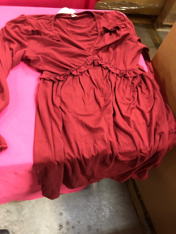 Photo 1 of burgundy long sleeve formal womens dress 
size- medium