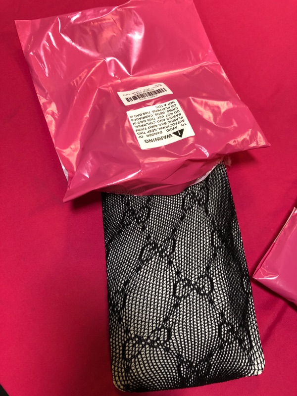 Photo 2 of Jaturuis Sexy Fishnet Stockings Fashion Letter Tights for Women Sexy Lace Leggings High Waisted Pantyhose Stockings
