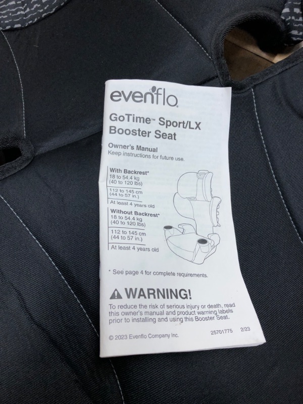 Photo 4 of Evenflo GoTime LX Booster Car Seat - Chardon
