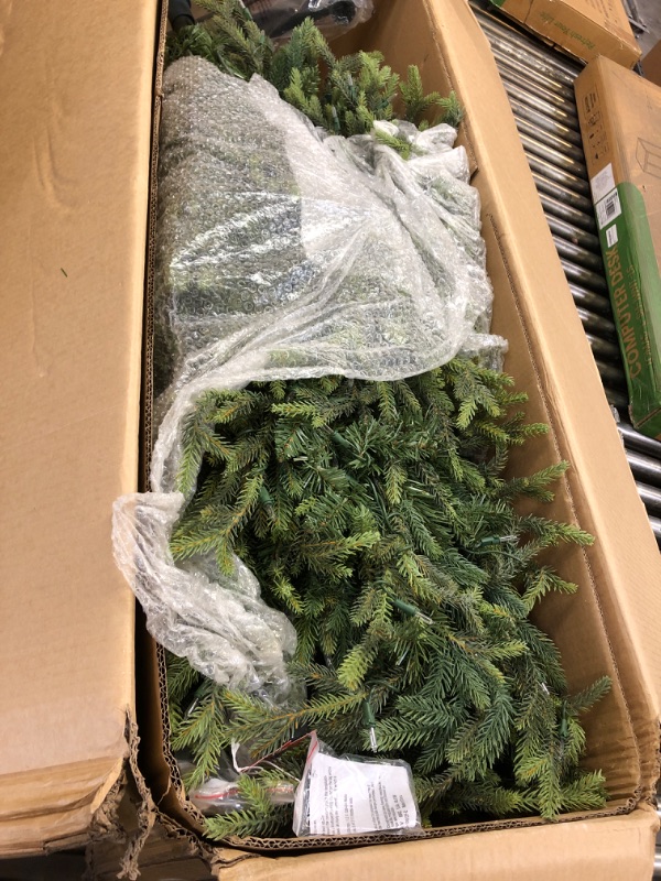 Photo 2 of 9 ft. Pre-Lit Slim Balsam Fir Artificial Christmas Tree with 800 UL-Listed Clear Incandescent Lights