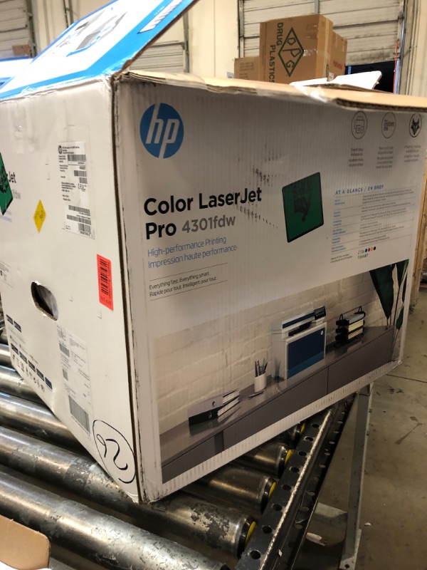 Photo 3 of HP Color LaserJet Pro MFP 4301fdw Wireless Printer, Print, scan, copy, fax, Fast speeds, Easy setup, Mobile printing, Advanced security, Best-for-small teams, white, 16.6 x 17.1 x 15.1 in New version 