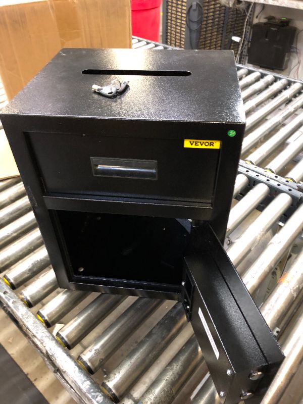 Photo 2 of 1.7 Cub Depository Safe, Deposit Safe with Drop Slot, Electronic Code Lock and 2 Emergency Keys, 13.77''x11.81''x17.71'' Business Drop Slot Safe for Cash, Mail in Home, Hotel, Office