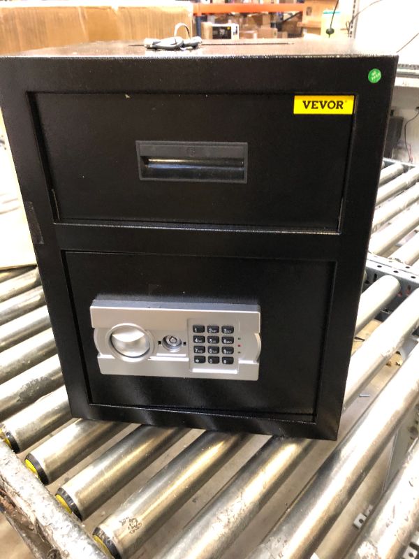 Photo 3 of 1.7 Cub Depository Safe, Deposit Safe with Drop Slot, Electronic Code Lock and 2 Emergency Keys, 13.77''x11.81''x17.71'' Business Drop Slot Safe for Cash, Mail in Home, Hotel, Office