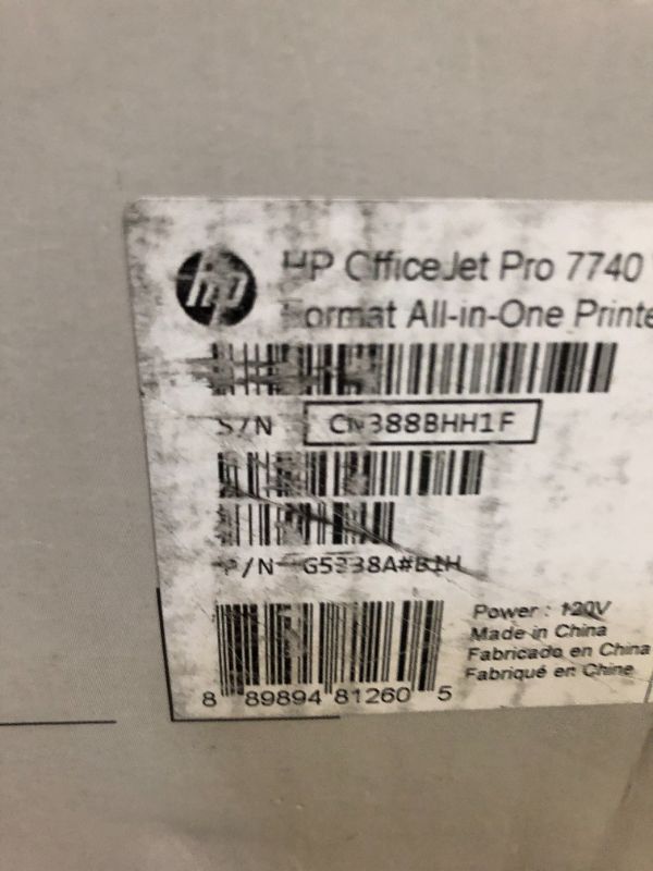 Photo 4 of HP OfficeJet Pro 7740 Wide Format All-in-One Color Printer with Wireless Printing, Works with Alexa (G5J38A), White/Black