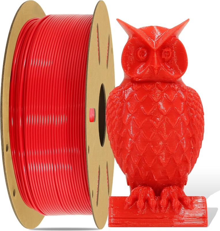 Photo 1 of 1.75mm PLA 3D Printer Filament, Tidy Winding High Diameter Tolerance PLA, Widely Support for 3D Printer/3D Printing Pen; 1KG 2.2LBS Cardboard Spool 3D Printing Material, Red PLA
