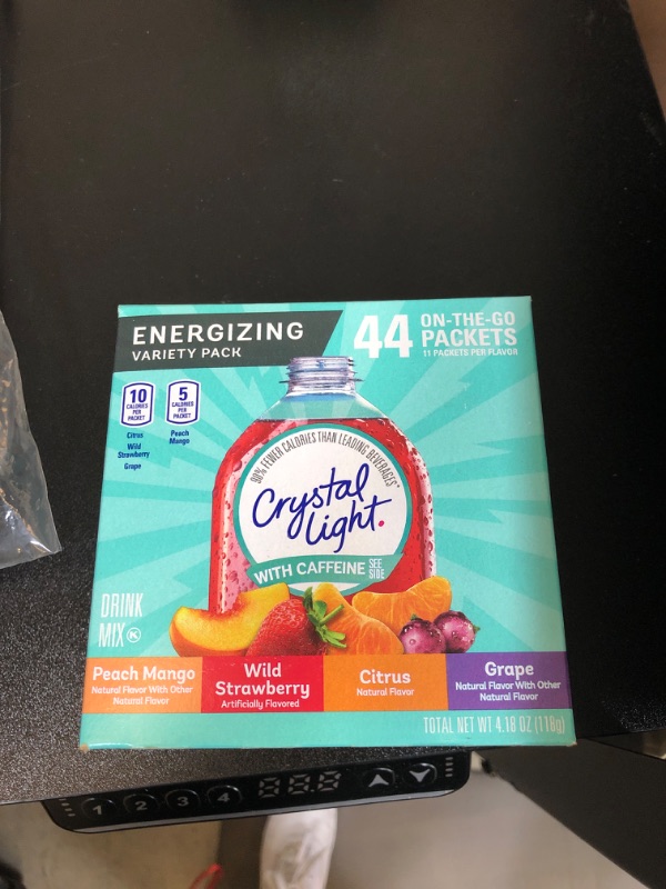 Photo 2 of Crystal Light Energy Citrus, Grape, Peach Mango, & Wildy Strawberry Powdered Drink Mix Singles Variety Pack (44 ct. On-the-Go Individual Packets) Energy 44 Count (Pack of 1)