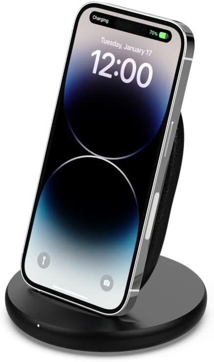 Photo 1 of Belkin Quick Wireless Charging Stand - 15W Qi-Certified Charger Stand for iPhone, Samsung Galaxy, Google Pixel & More - Charge While Listening to Music, Streaming Videos, & Video Calling
