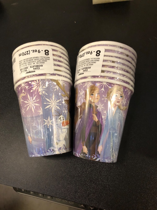 Photo 2 of 2 pack Unique Disney Frozen 2 Party Paper Cups - 9 oz. (Pack of 8) - Premium Delightful Paper Cups with Eye-catching Pattern, Perfect for Birthdays & Themed Celebrations