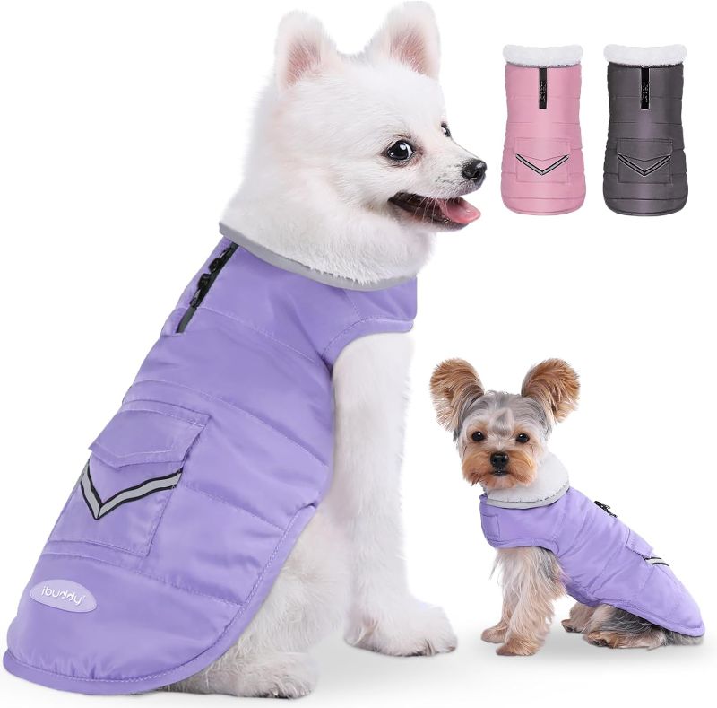 Photo 1 of iBuddy Dog Winter Coats with Fleece Vest,Waterproof Warm Dog Snow Jacket Windproof, Reflective Adjustable Pet Dogs Cold Winter Coat for Small Dogs Girl Boy SIZE MEDIUM
