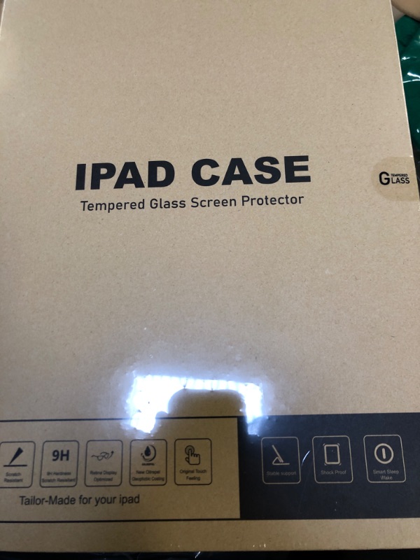 Photo 2 of Temdan Designed for iPad Air 5th Generation Case 2022/ iPad Air 4th Generation Case 2020 10.9 Inch,[1 Pcs Tempered Glass Screen Protector] Slim Stand Hard Back Shell Case for iPad Air 5/4 Case,Black
