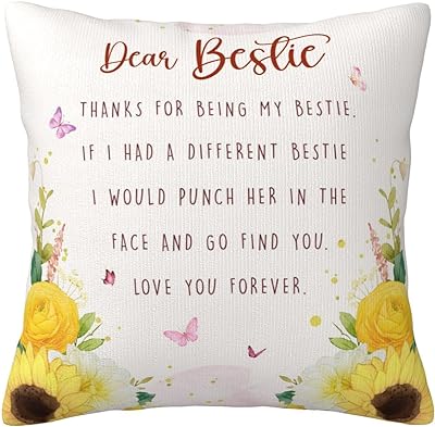 Photo 1 of 18" X18" DEAR BESTIE PILLOW CASE GIFT