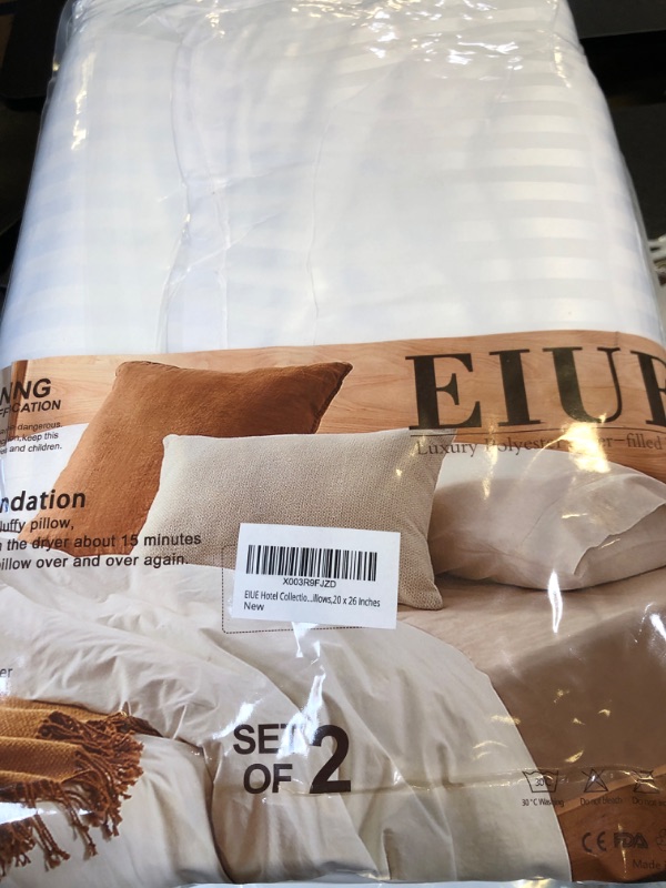 Photo 1 of EIUE Hotel Collection Bed Pillows for Sleeping 2 Pack Standard Size?Pillows for Side and Back Sleepers,Super Soft Down Alternative Microfiber Filled Pillows,20 x 26 Inches