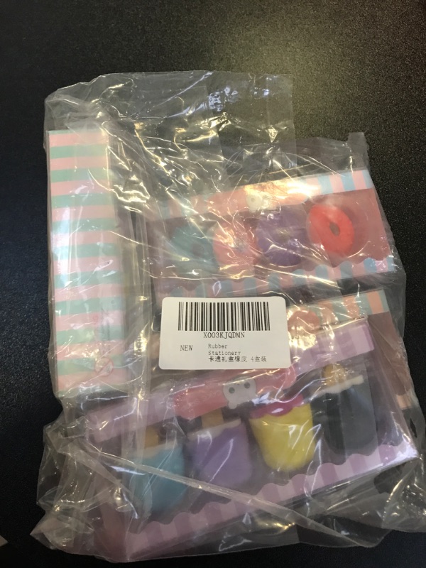 Photo 1 of 4 Pcs Cartoon Erasers Simulation Dessert Rubbers Wholesale Creative School Office Supply Stationery for Students Homework Rewards