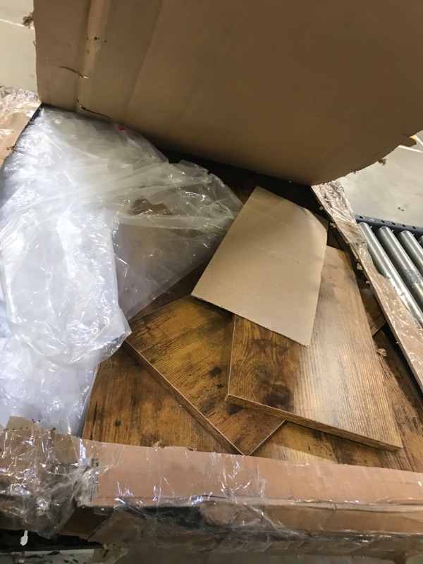 Photo 1 of CubiCubi Small Computer Desk with Shelves 40 Inch, Home Office Desk, Study Writing Office Table, 3 Tier Shelf, Brown 40 inch Brown