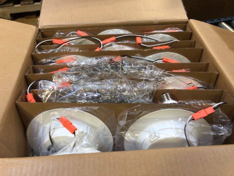 Photo 1 of Sunco Lighting 24 Pack LED Recessed Lighting 6 Inch, High Brightness 1700 LM, Selectable CCT 2700K/3000K/4000K/5000K/6000K, Can Lights, Baffle Trim, 17W=120W, Damp Rated, Retrofit Installation - UL 5 CCT in One (2700K, 3000K, 4000K, 5000K, 6000K) 24 Pack