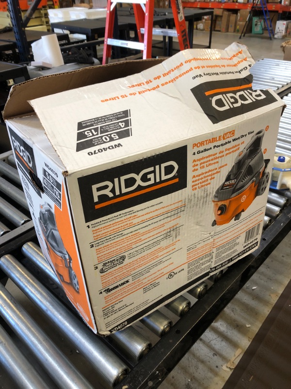 Photo 3 of Ridgid WD4070 4 Gallon Portable Vacuum