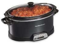 Photo 1 of  Black & 4-Quart Programmable Slow Cooker With Dishwasher-Safe Crock and Lid, Silver (33443)