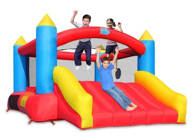 Photo 1 of Action Air Bounce House, Inflatable Bouncer with Air Blower, Jumping Castle with Slide, Family Backyard Bouncy Castle, Durable Sewn with Extra Thick Material, Idea for Kids
