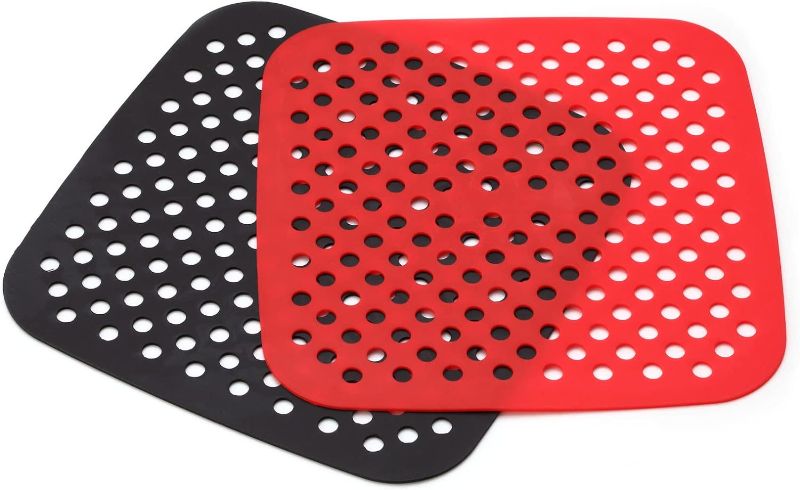Photo 1 of Air Fryer Silicone Liners,2 Pack 8.5 Inch Reusable Food-Grade Silicone Mat, Non-stick Heat Resistant Air Fryer Accessories
